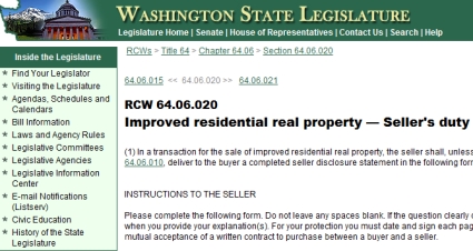 seller misrepresentation washington state seller disclosure statement form 17