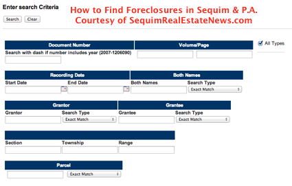 Finding Sequim Foreclosures