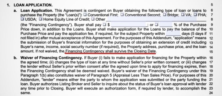 Financing Contingency